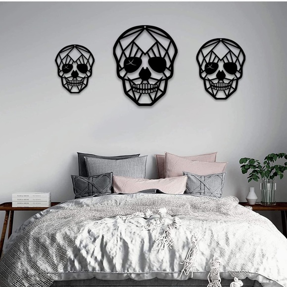 Other - 🆕 3pc Black Skull Metal Wall Decor